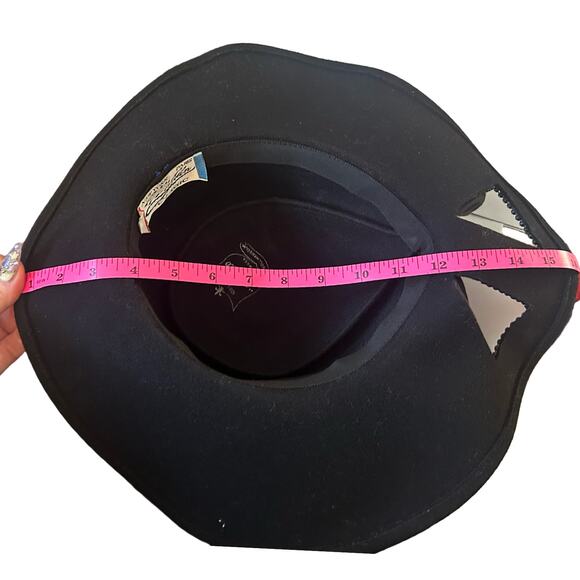 Vintage 1960s Mr. John Classic 100% Wool Hat – Bow Cutouts & Rhinestones